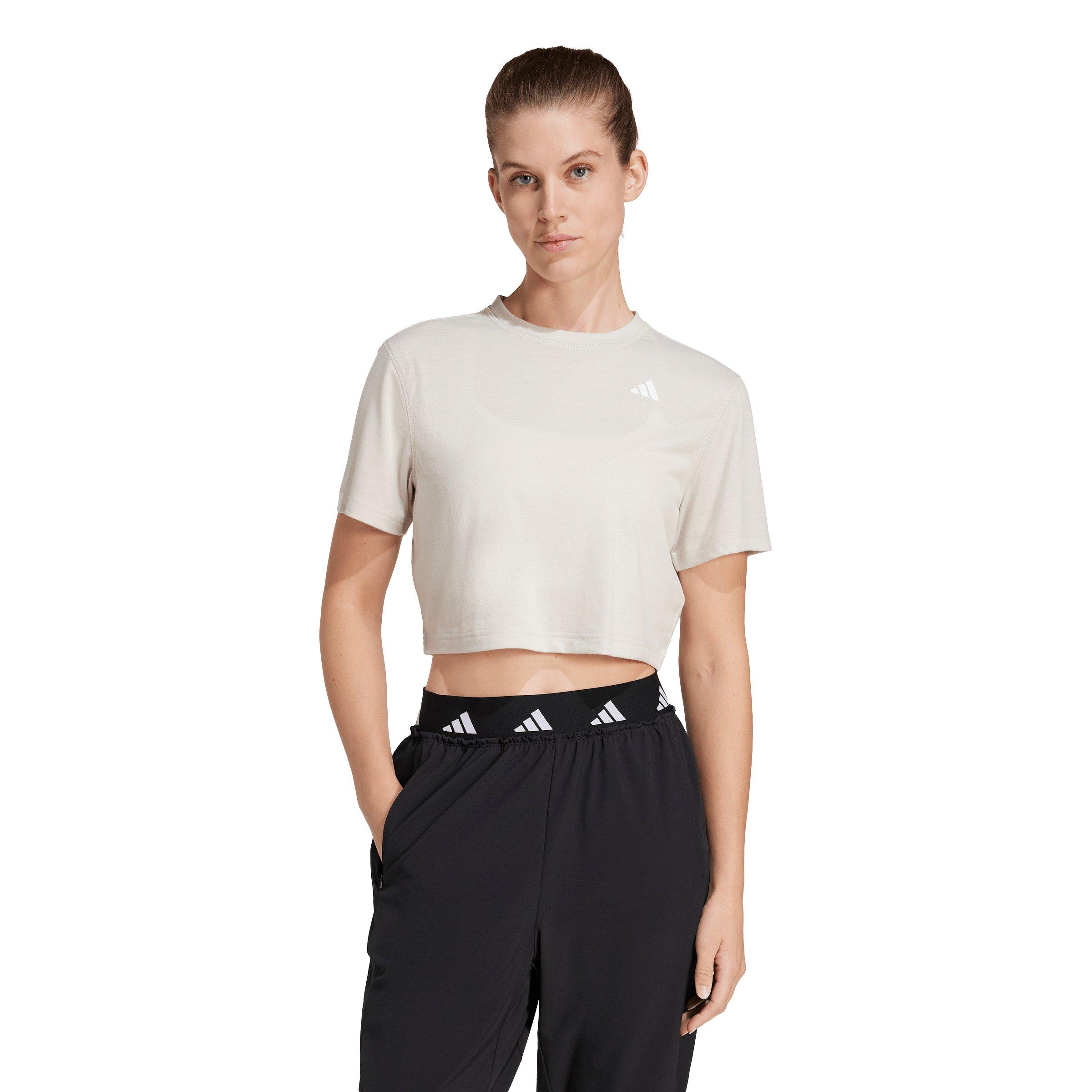 adidas Women's Train Essentials Boxy Workout Tee - Beige - BEIGE